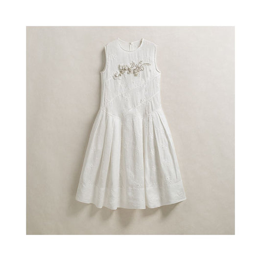ASAYA6124 – Lumière Embroidered Linen Dress 🤍✨
