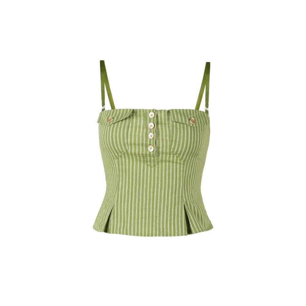 ASAYA6125 – Riviera Stripe Bustier Top 🌿✨
