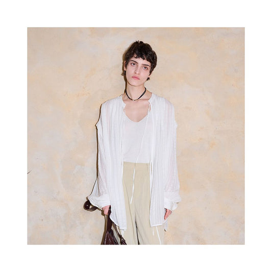 ASAYA6127 – Whisper Sheer Layer Shirt 🖤🤍