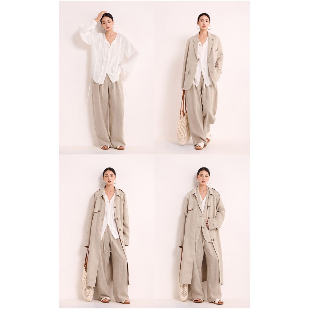 CR textured ribbon white shirt for women s spring and summer new style French shirt cardigan long style simple and relaxed top image 5