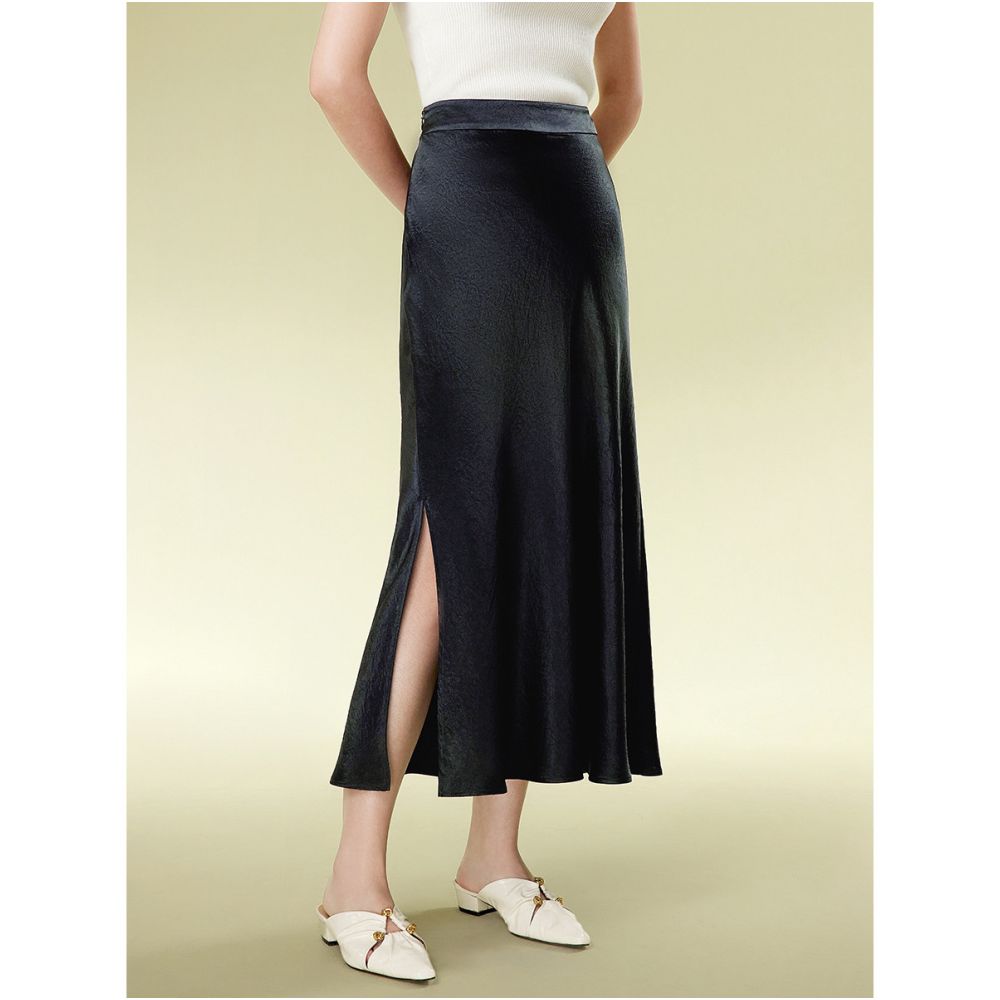 Xia Ying BBLLUUEE Pink Blue Wardrobe 2025 Autumn New Elegant Luxury Style Acetate Fish Tail Half Skirt for Women image 2