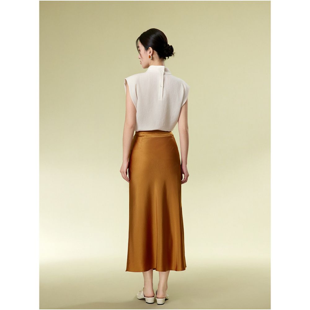 Xia Ying BBLLUUEE Pink Blue Wardrobe 2025 Autumn New Elegant Luxury Style Acetate Fish Tail Half Skirt for Women image 4