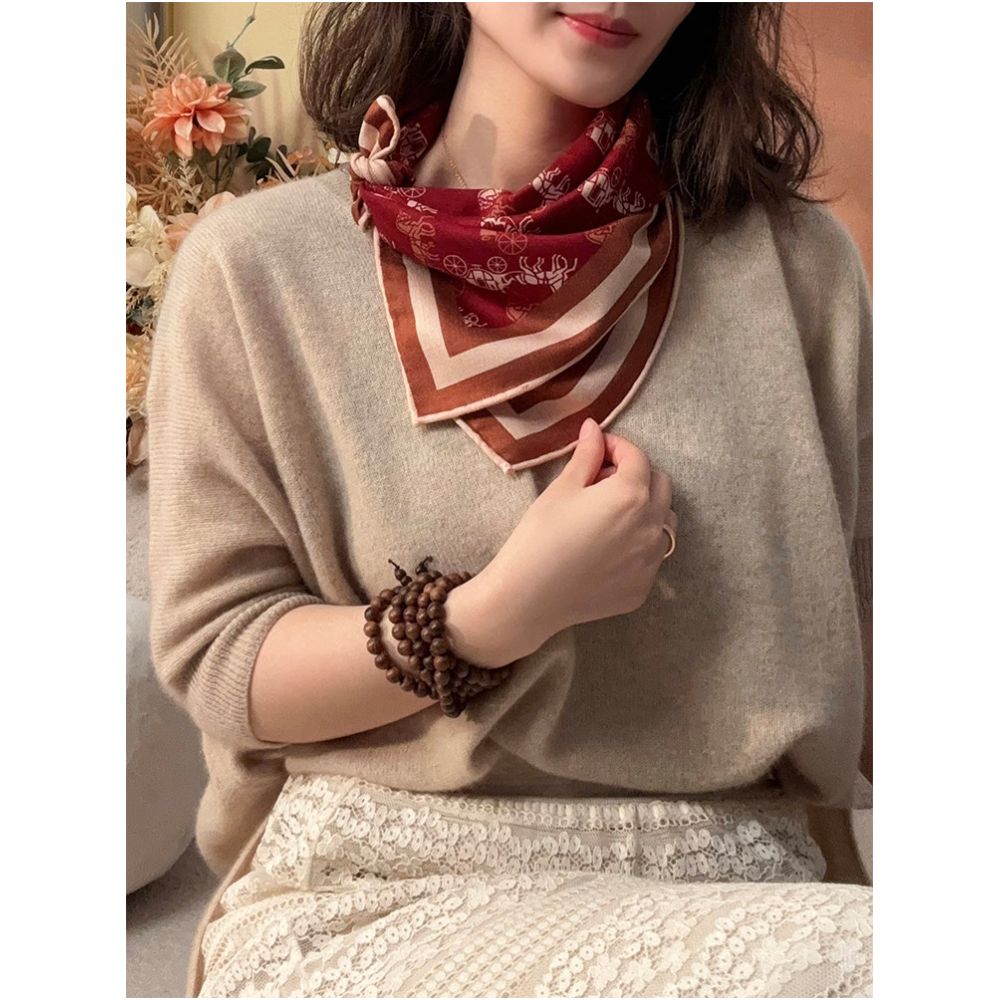 ASAYA6162 – Heritage Carriage Silk Wool Scarf ❤️🧣