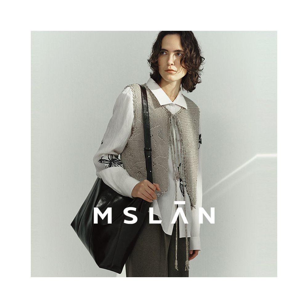 Celebrity Style MSLAN25 Autumn Retro Jacquard Artistic Tie up Hollow out Knitted Vest MHAW090 image 4