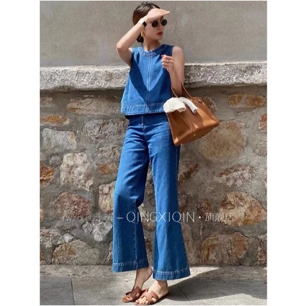 ASAYA6213 – Denim Ease Two-Piece Set 💙✨
