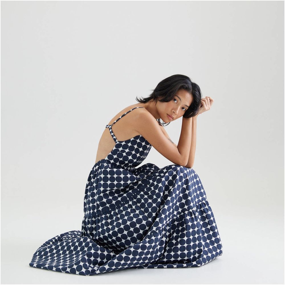 OtherstORE Romantic Vacation French polka dot camisole dress for women printed floral backless slimming A line dress image 1