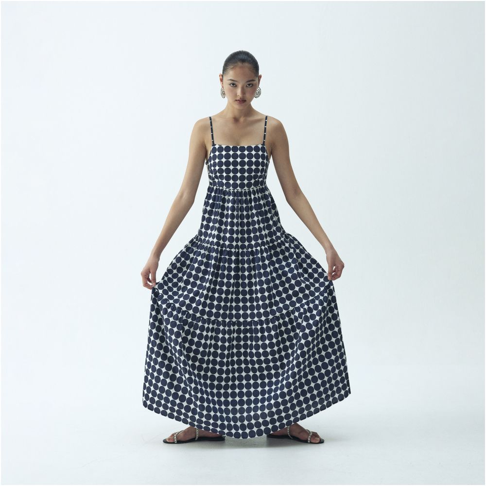 OtherstORE Romantic Vacation French polka dot camisole dress for women printed floral backless slimming A line dress image 3