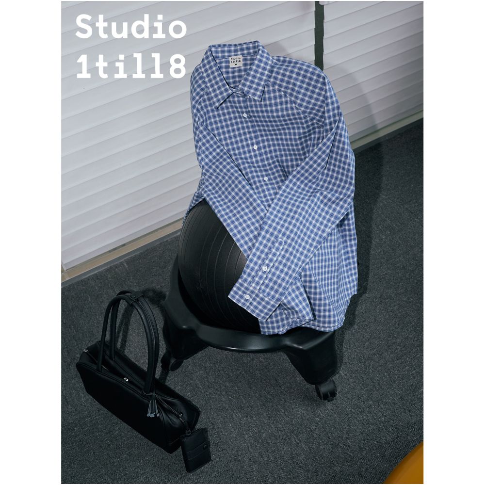 Studio1till8 raglan sleeves lazy neutral style striped shirt elastic waist casual shorts set image 3