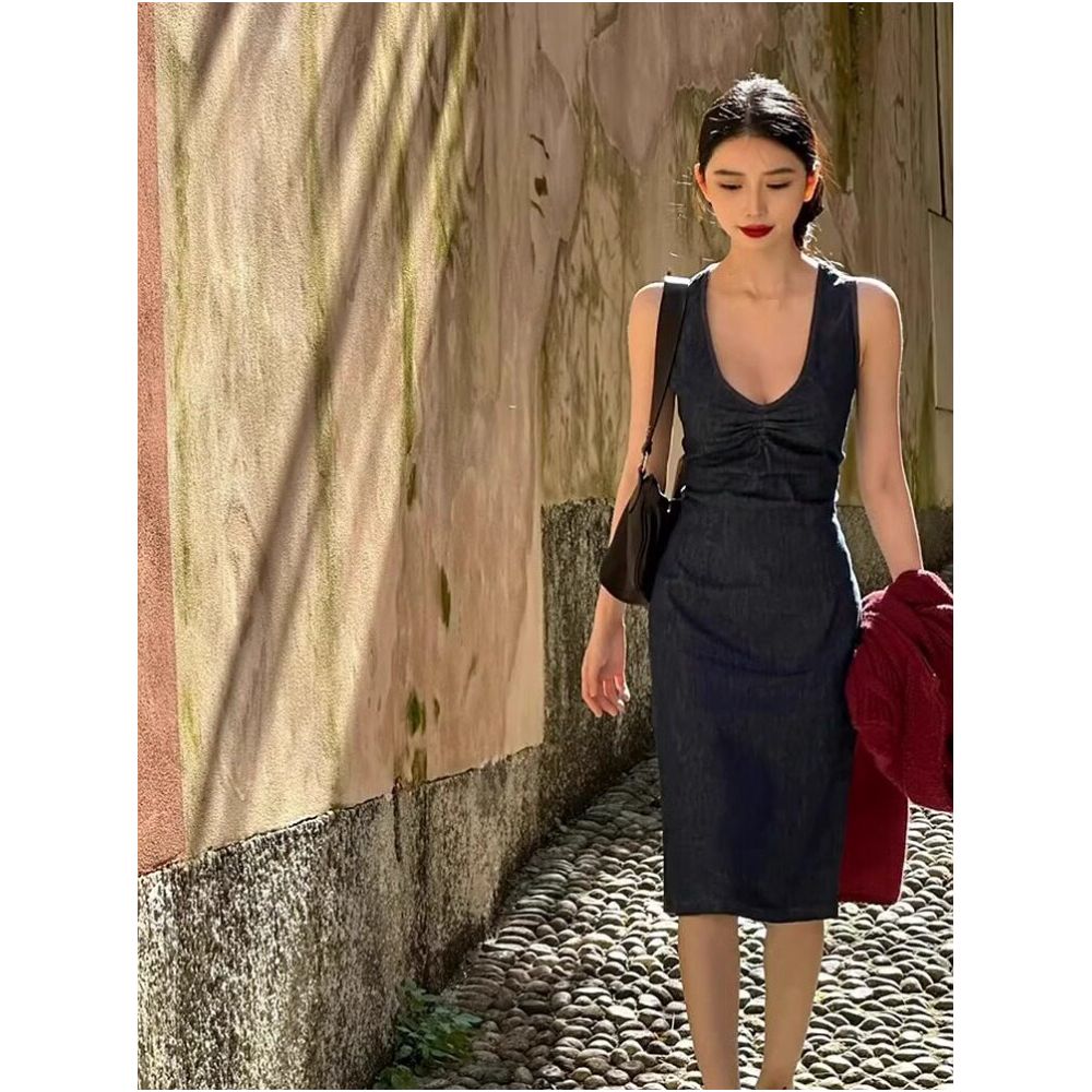 ASAYA6274 – Parisian Muse Midi Dress 🖤