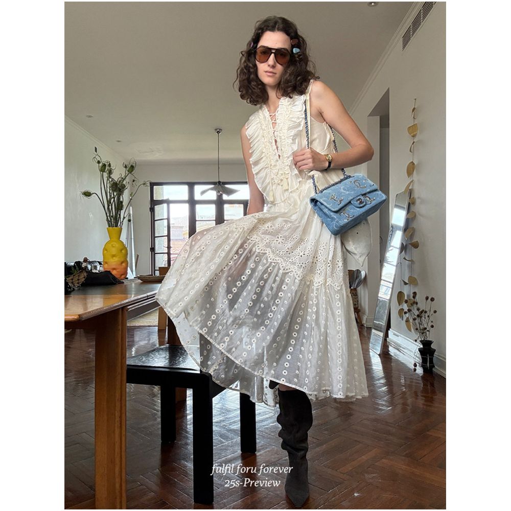 FFU Women s Summer New Style Dress with Heavy Embroidery Multi layered Fashionable Camisole Top image 0