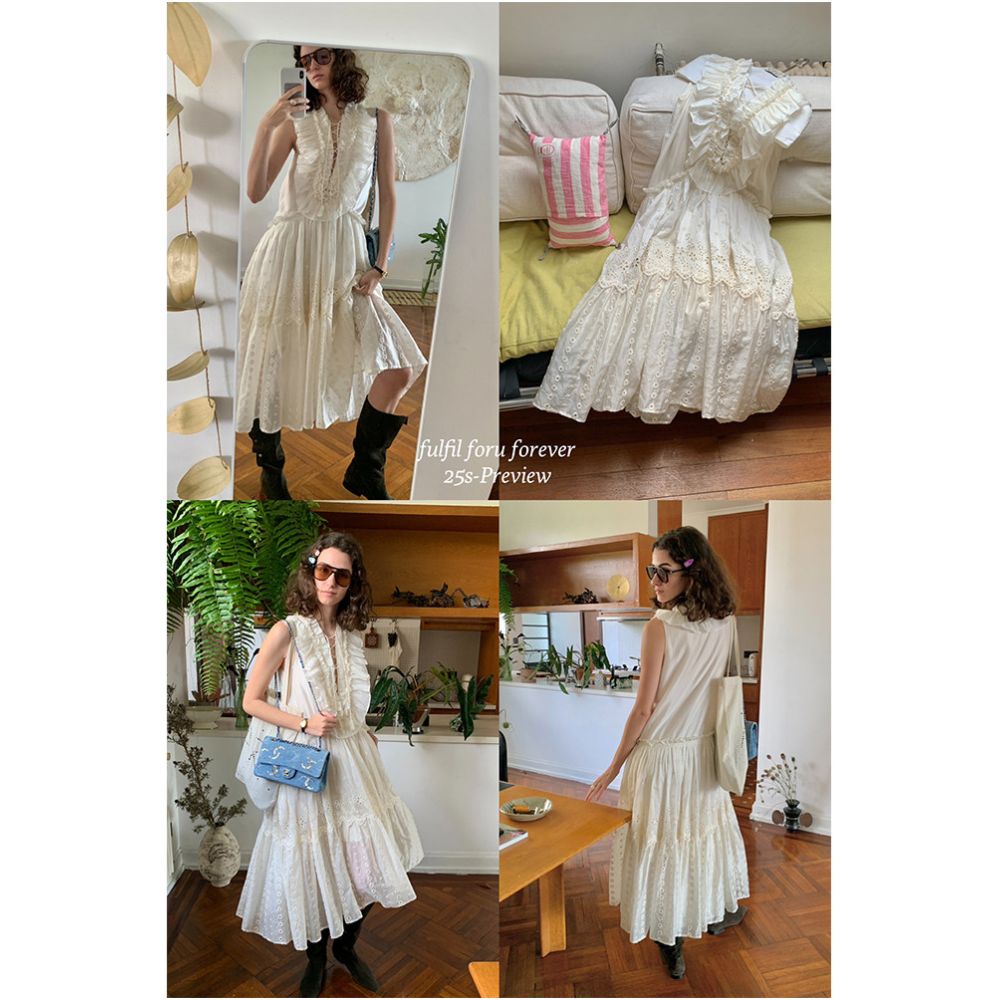 FFU Women s Summer New Style Dress with Heavy Embroidery Multi layered Fashionable Camisole Top image 2