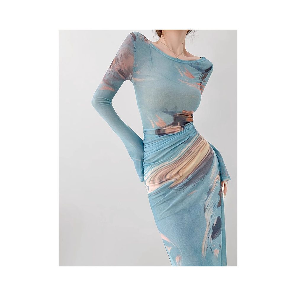 ASAYA6331 – Ocean Muse Mesh Dress 🌊✨