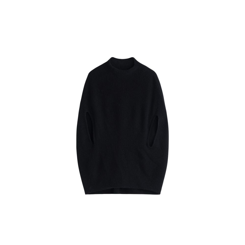ASAYA6364 – Soft Aura Knit Poncho ✨🖤🤍