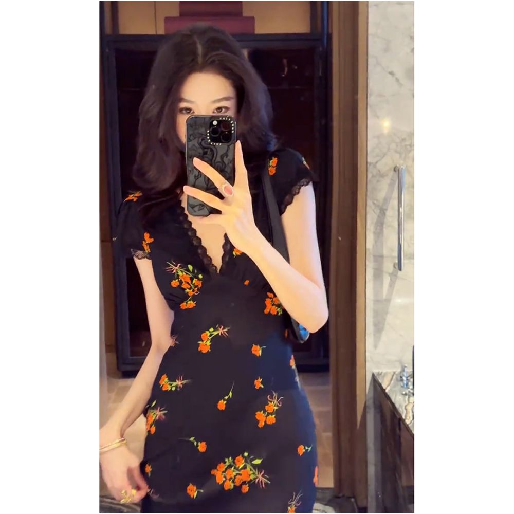 2026 Summer High Society Subtle Luxury Sophisticated Aura Powerful Black Printed Dress for Important Occasions image 3