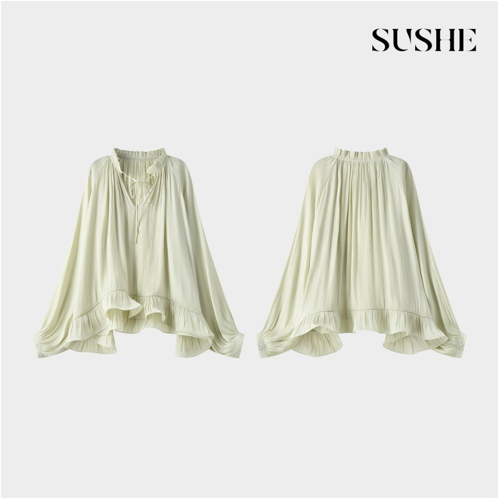 ASAYA6371 – Soft Muse Chiffon Blouse 🤍🌿✨