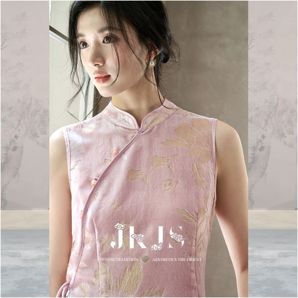 JKJS Miaoyi Zhuo Silk Scissor Flower Slant Collar Buckle Vest Women s Summer Thin Tank Top New Chinese style Horse Clip image 2
