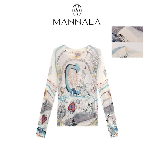 ASAYA6378 – Celestial Sketch Knit Top ✨🪐💫
