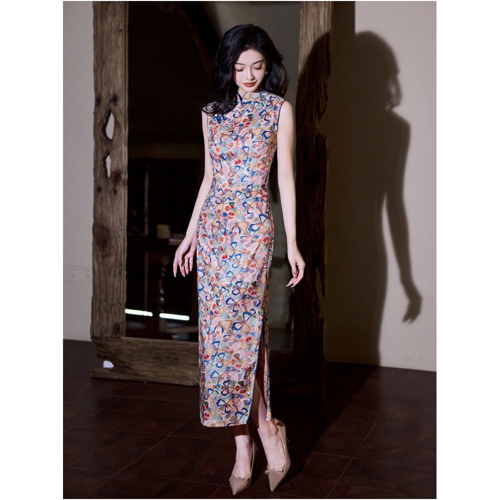 Simple tailoring vintage style tops Retro Cheongsam 2025 New Summer Women s Youthful Temperament High End Sleeveless Modified image 4