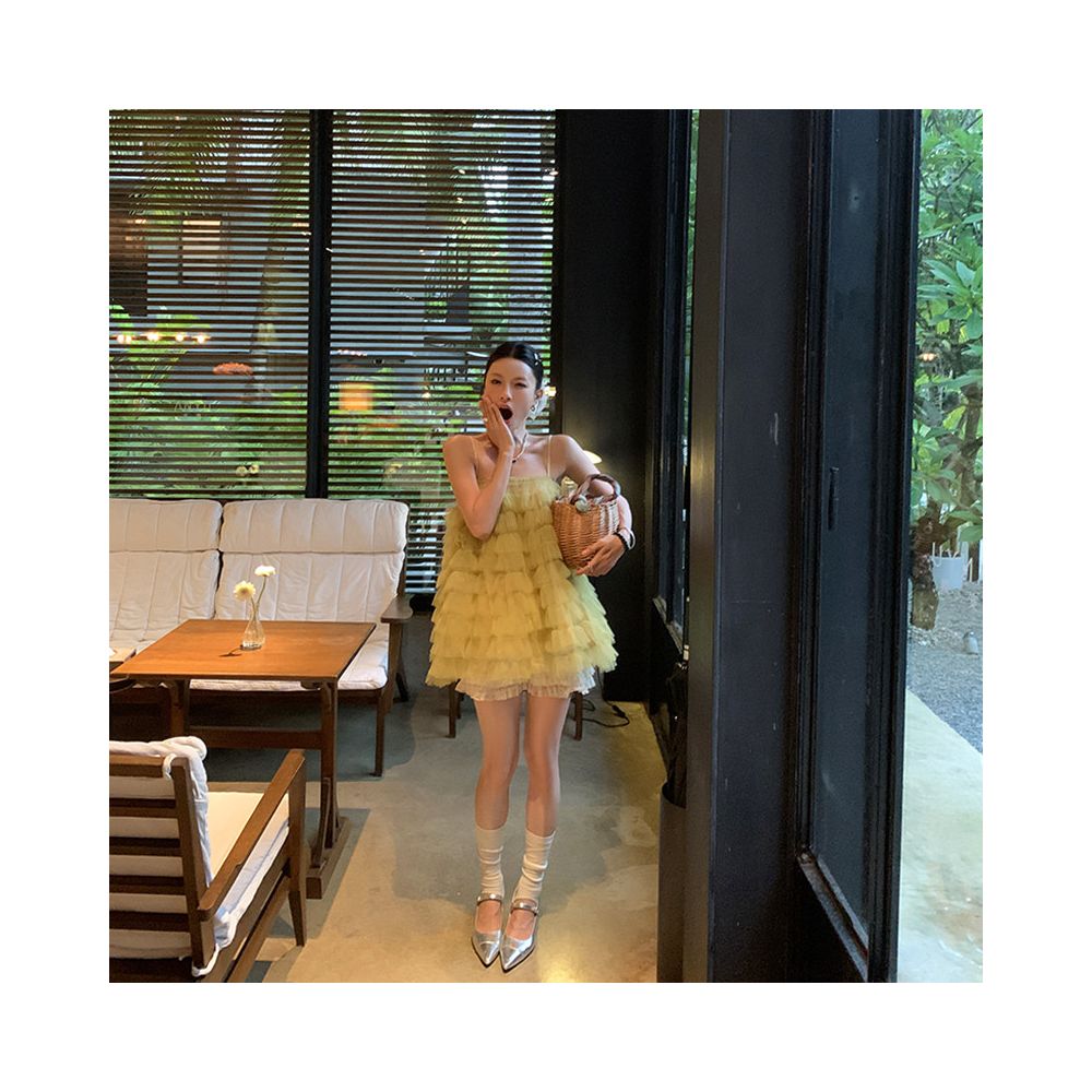ASAYA6403 – Pistachio Cloud Tulle Dress 🍈☁️