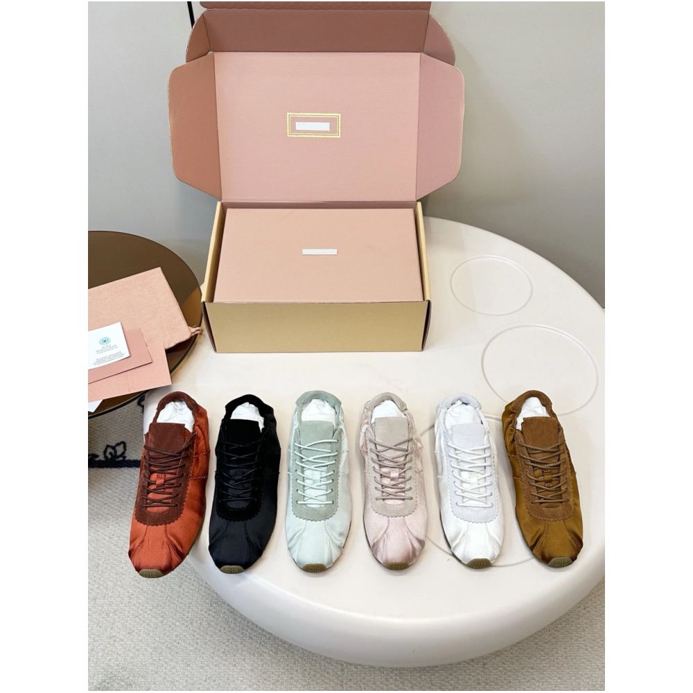 WOOD ACRE m u 25FW Ballet Style Satin German Training Shoes Casual Flat Sneakers image 0