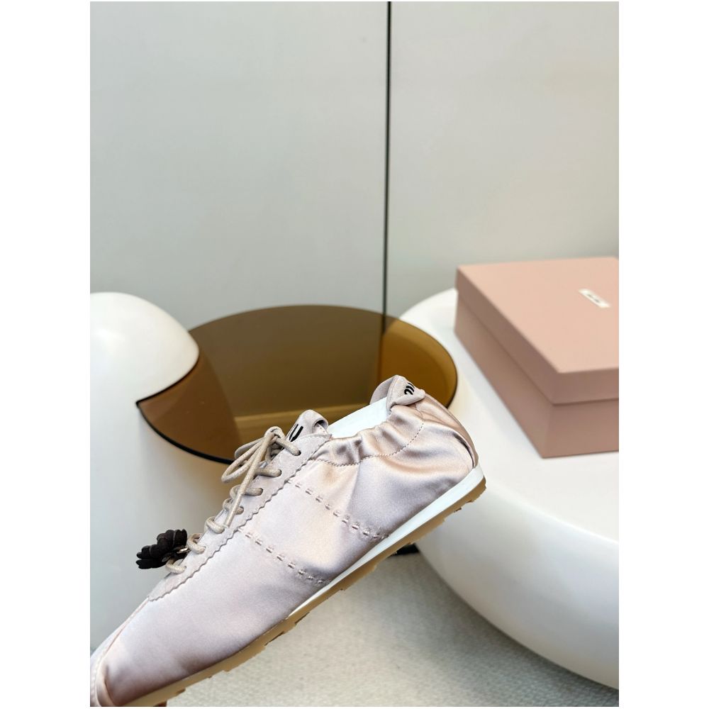 WOOD ACRE m u 25FW Ballet Style Satin German Training Shoes Casual Flat Sneakers image 2