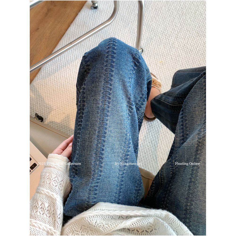 ASAYA6445 – Vintage Stitch Denim Pants 👖✨