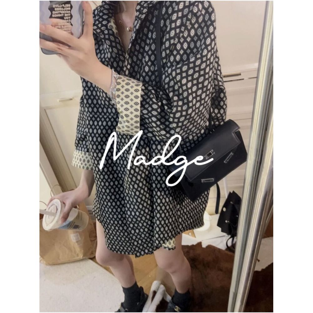 S andro Madge Old Money Style Midi Long Shirt Women s 2026 Early Spring Loose Versatile Casual Jacquard Top image 1