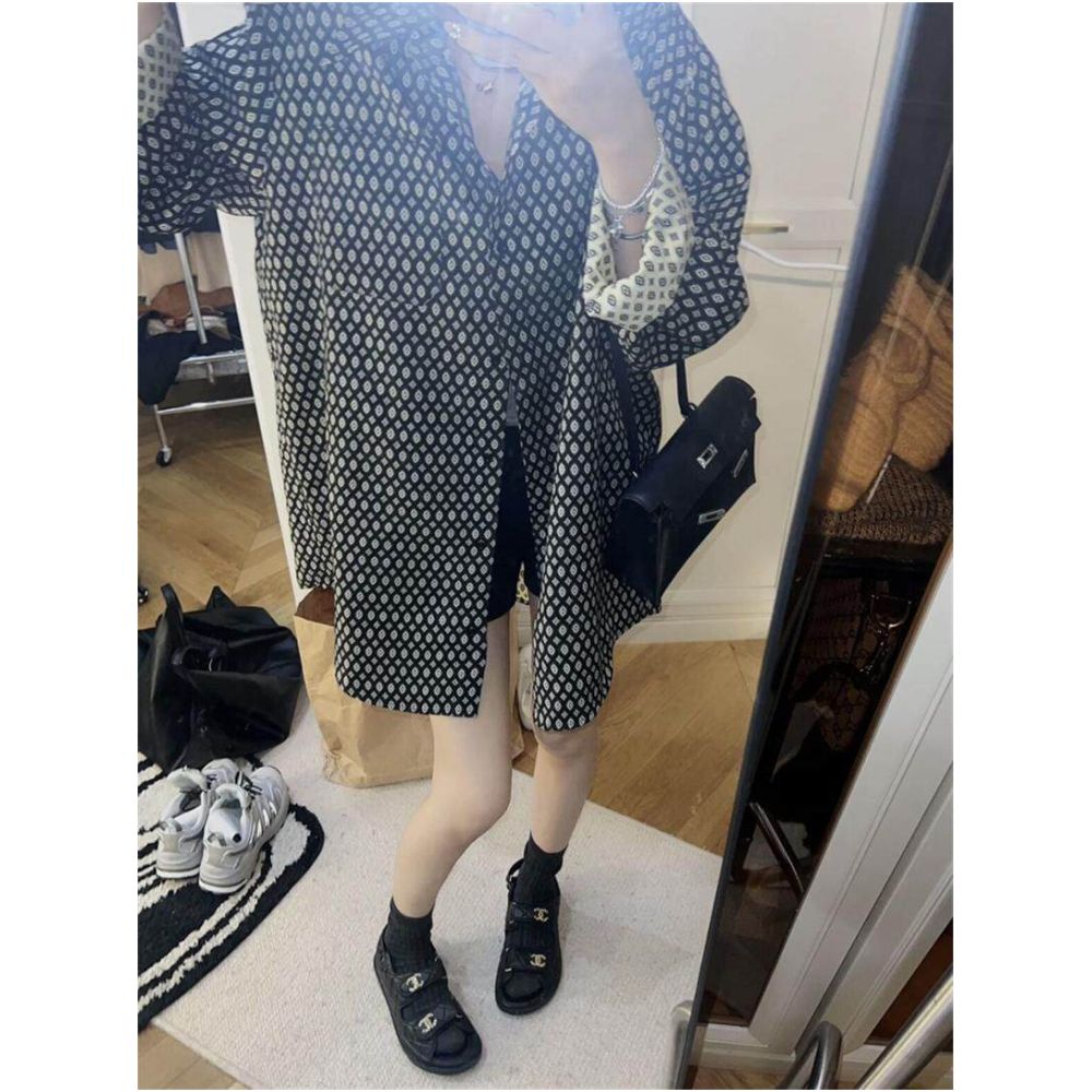 S andro Madge Old Money Style Midi Long Shirt Women s 2026 Early Spring Loose Versatile Casual Jacquard Top image 2