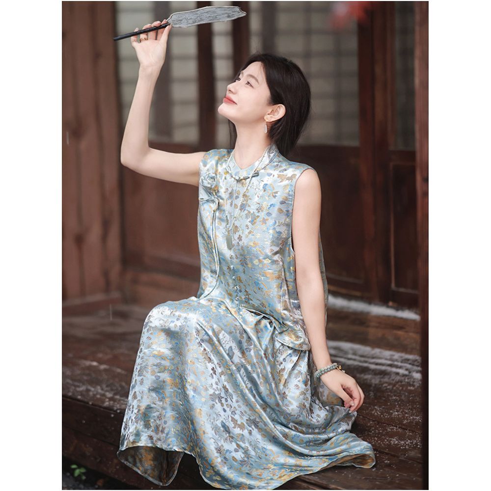 Zhao Daxi In Stock Intangible Cultural Heritage Line Koi Brocade Set Silk Woven Set 2025 Top Skirt image 2