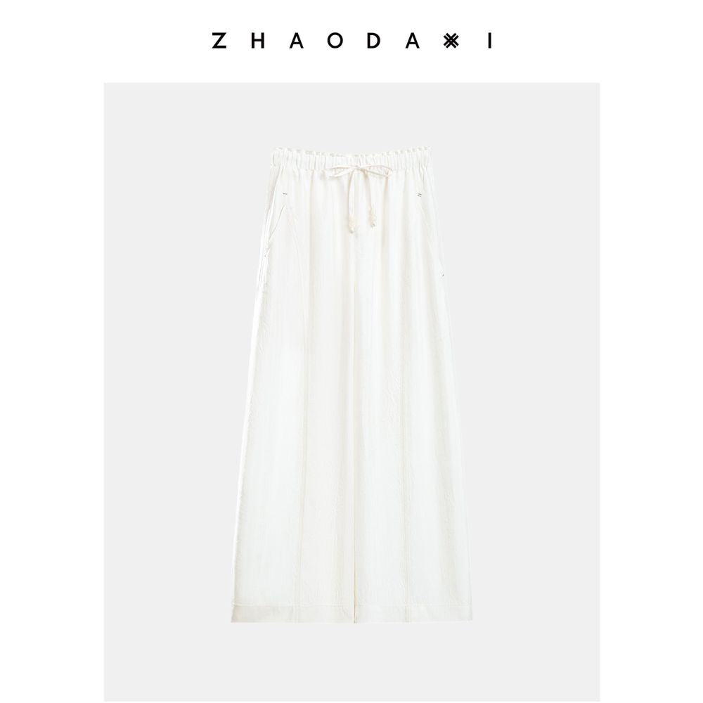 ASAYA6504 – Airy Flow Acetate Pants 🌿🤍✨