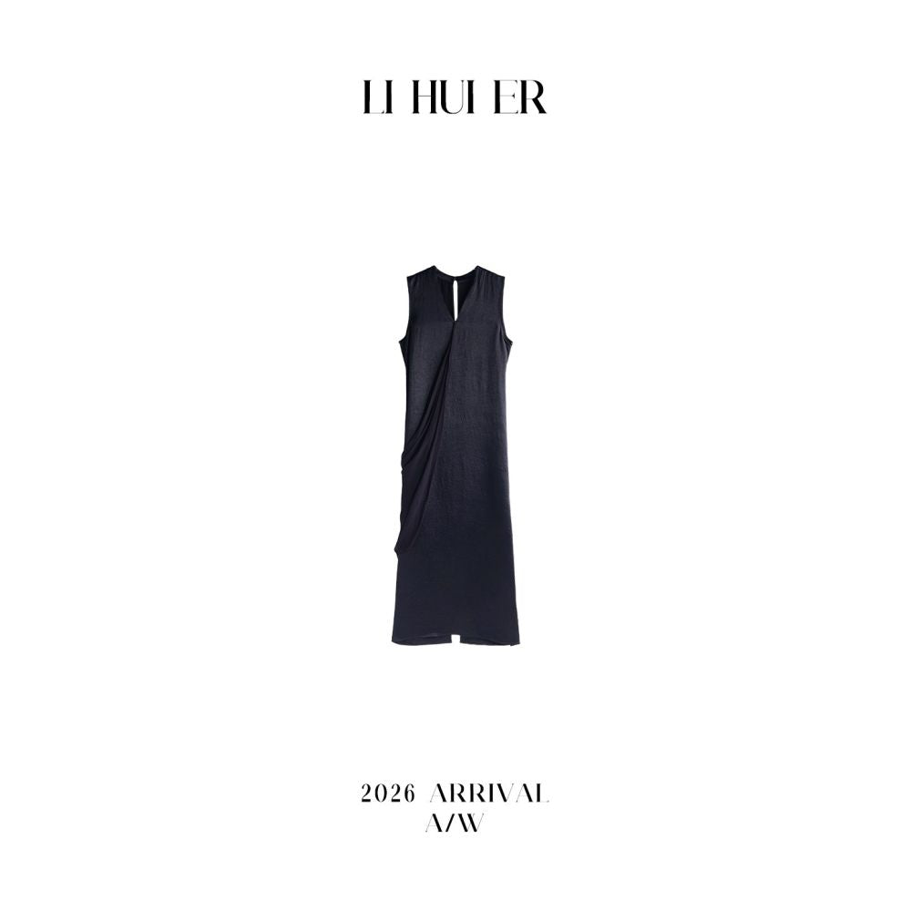LiHuiEr 李慧儿 Absinthe Summer Acetic Acid Sleeveless V Neck Dress Super Beautiful Maternity Vest Dress image 0