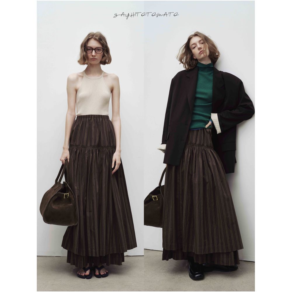 Sayhitotomato Original First Store Paris Holiday Full Skirt with Double Elastic Waist image 1