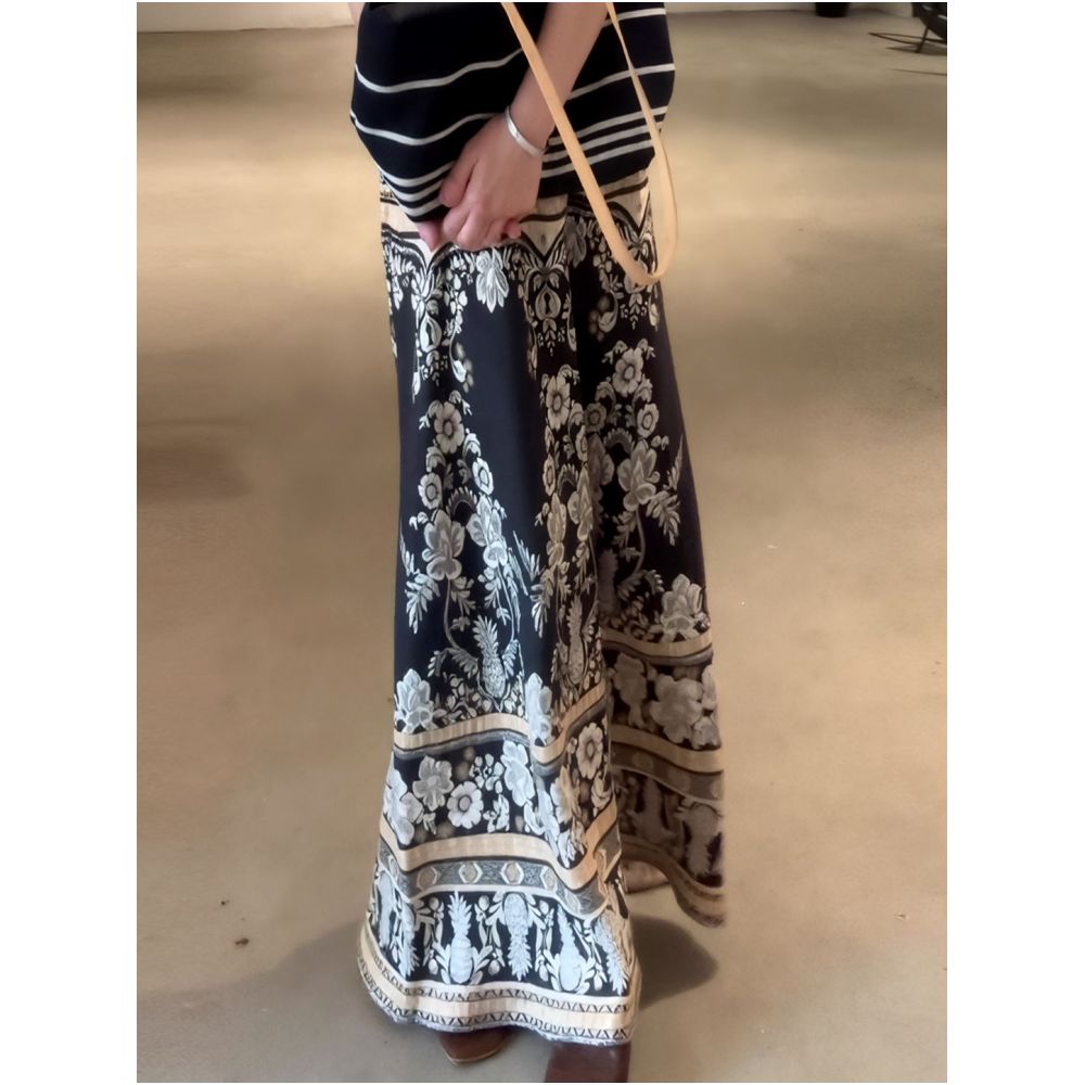 2026 Summer New Arrival High End Floral Long Skirt with a Niche Style Versatile and Stylish Design High Waist Slimming Fit image 4