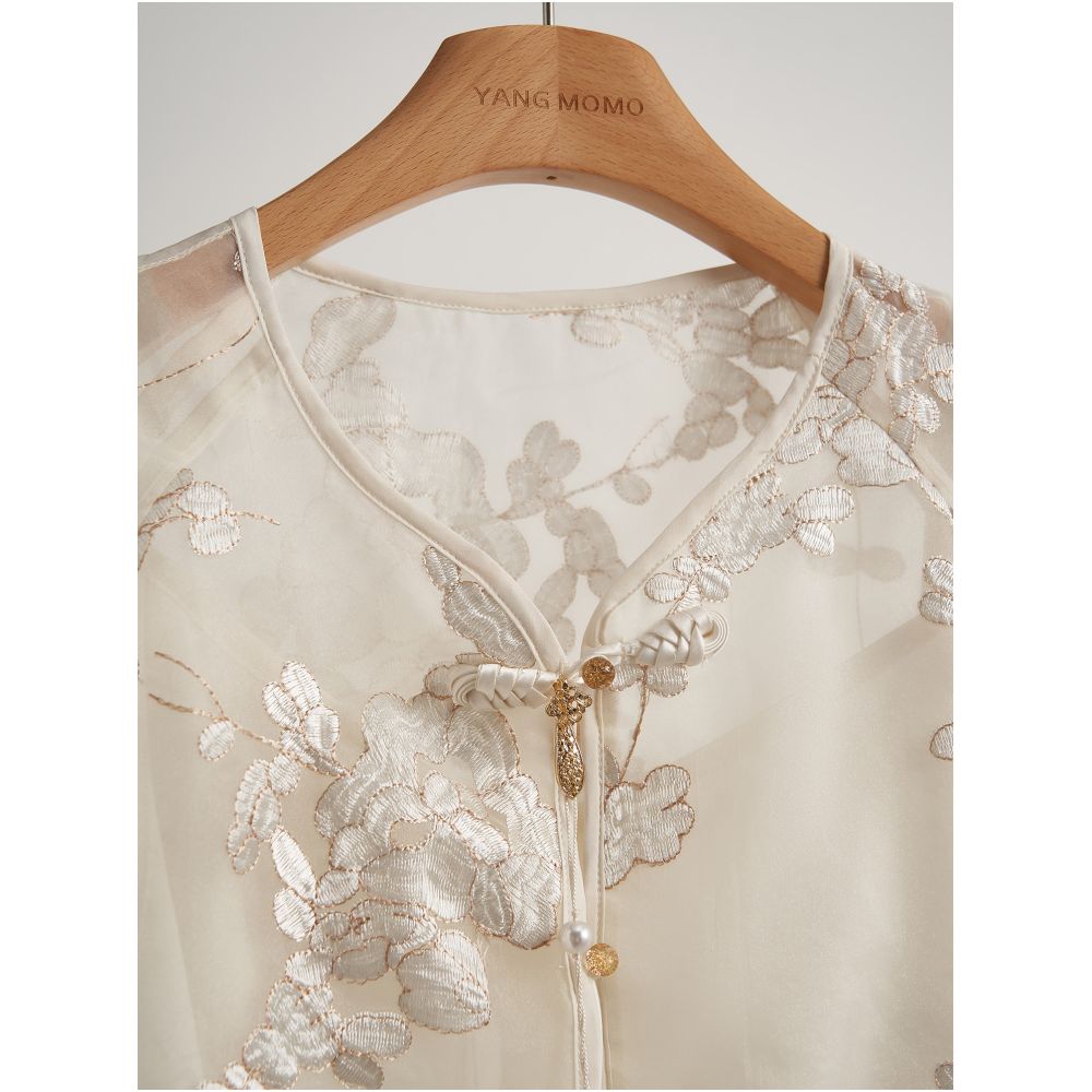 New Chinese style high end heavy embroidery lightweight sun protective jacket and skirt set 2026 summer new women s clothing image 3