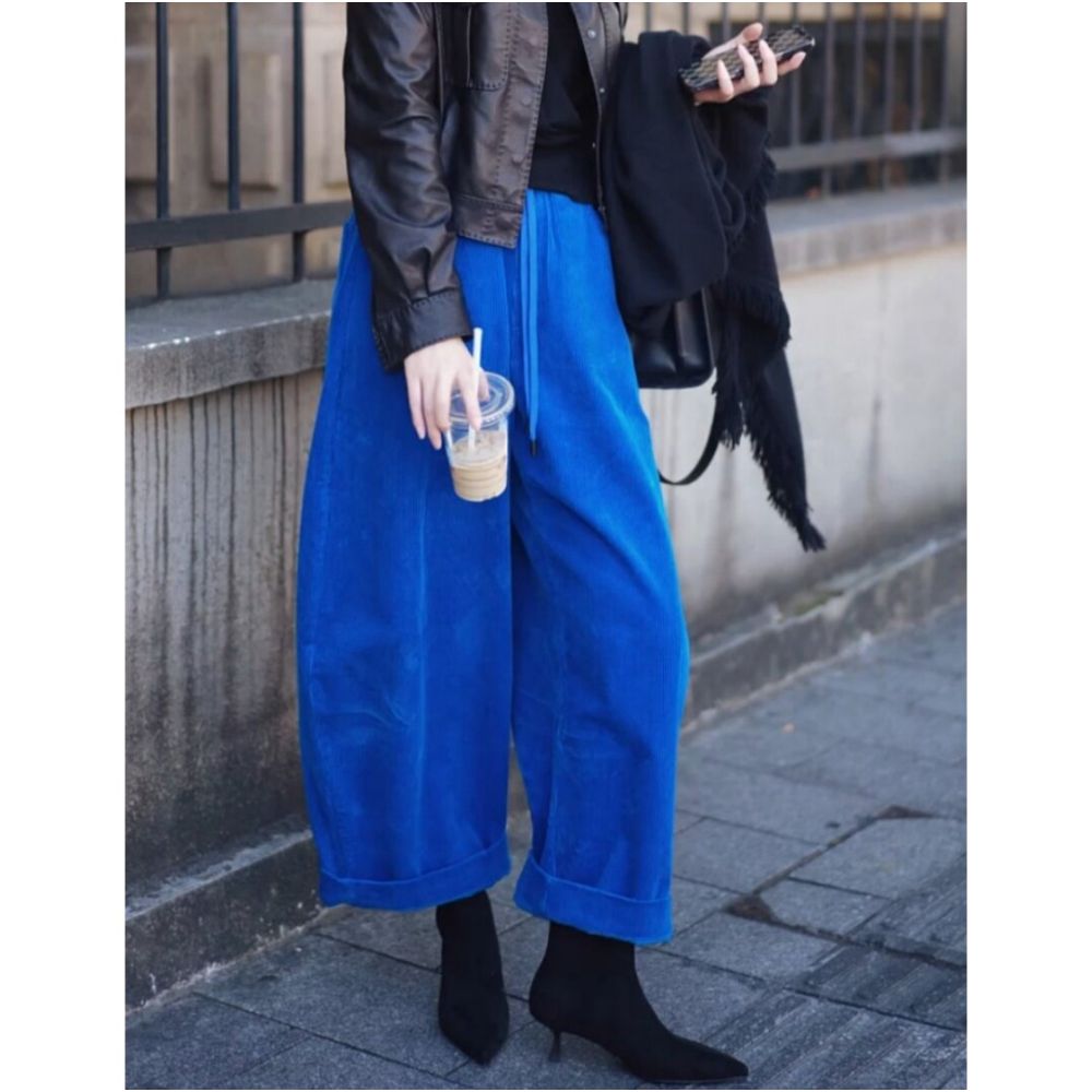 ASAYA6610 – Cobalt Ease Wide-Leg Pants 💙🖤