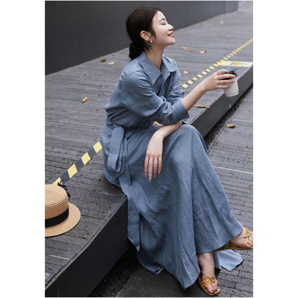 ASAYA6643 – Riviera Flow Linen Dress 🌿☕