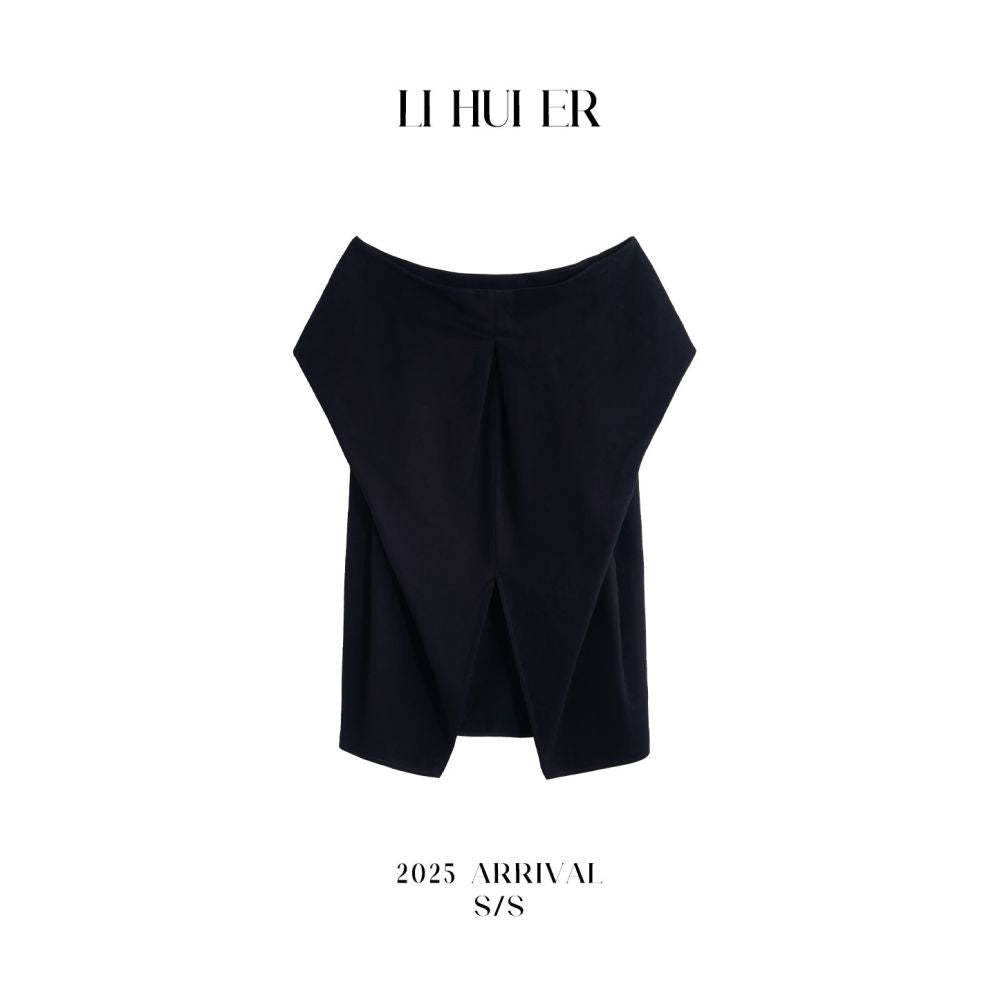 LiHuiEr Cannes Evening Breeze Salty and Mature Off Shoulder T Shirt for Women Minimalist Commuter Outfit Top image 0
