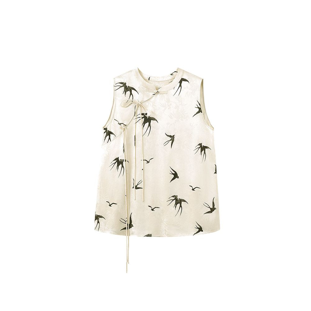 ASAYA6654 – Swallow Whisper Silk Top 🕊️✨