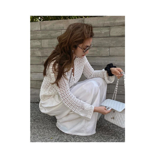 ASAYA6658 – Riviera Crochet Knit Cardigan 🤍🧶