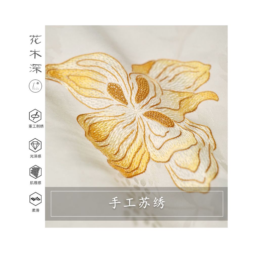 Flower and Tree Deep Embroidery White Shirt Short Sleeve Women s New Improved Hanfu Handmade Su Embroidery Shirt Stand Collar New Chinese Top image 4