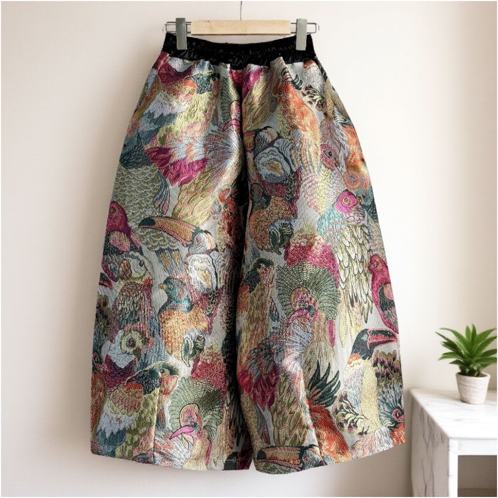 ASAYA6668 – Majestic Aviary Jacquard Pants 🦜✨