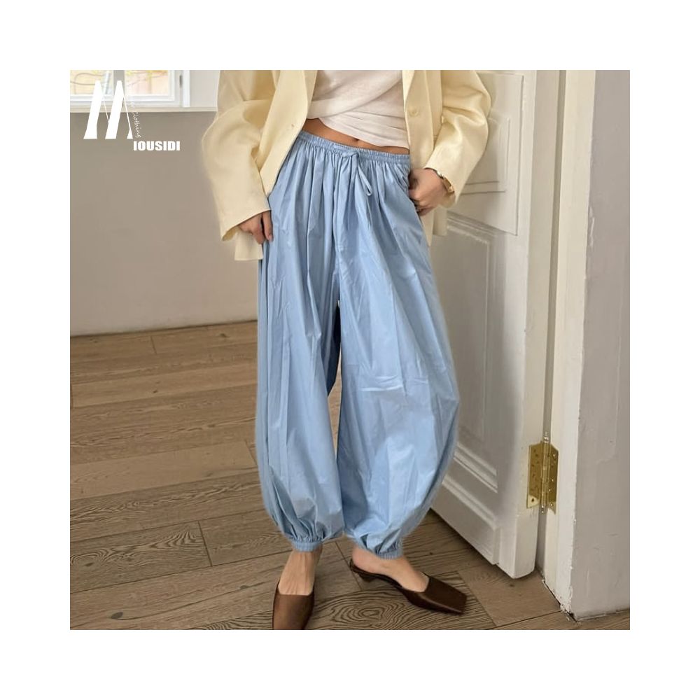 Spring and summer loose casual pants balloon pants sickle pants lantern flower buds lazy and slimming fashion yoga ankle binding wide leg pants image 2