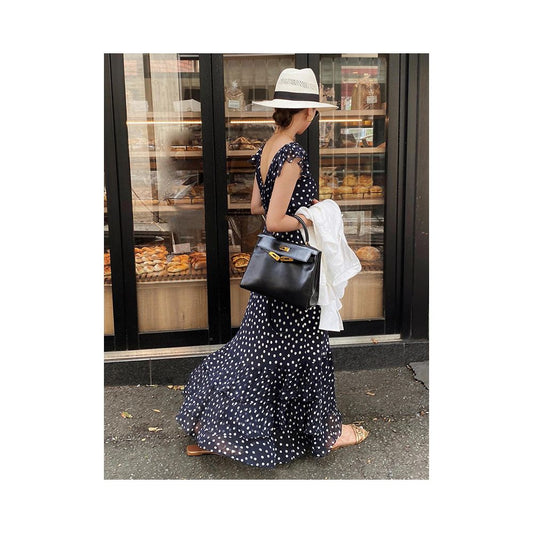 ASAYA6703 – Midnight Riviera Polka Dress ⚓🤍