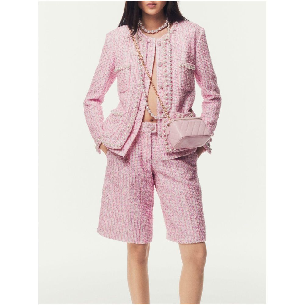 New Spring Summer Chanel inspired Suit Jacket Wide leg trousers Wool Tweed Elegant Versatile Slimming and Sophisticated Women s Clothing image 0