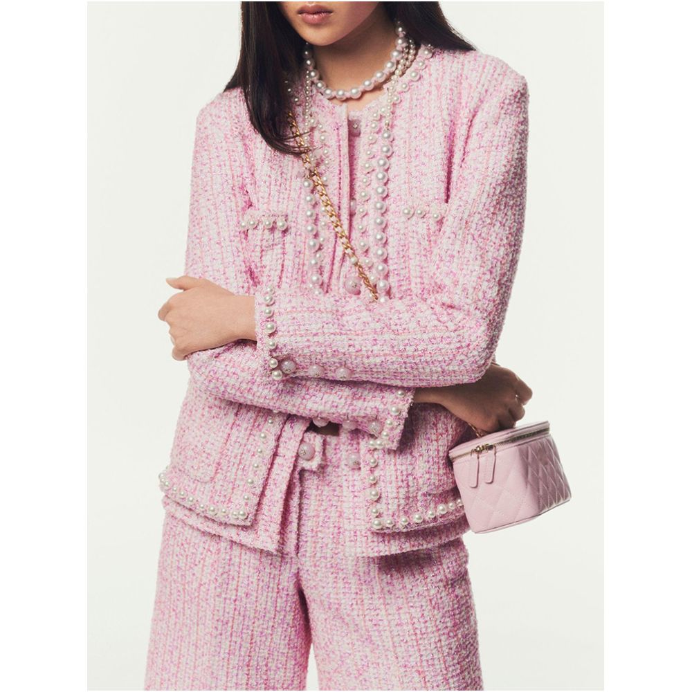 New Spring Summer Chanel inspired Suit Jacket Wide leg trousers Wool Tweed Elegant Versatile Slimming and Sophisticated Women s Clothing image 1