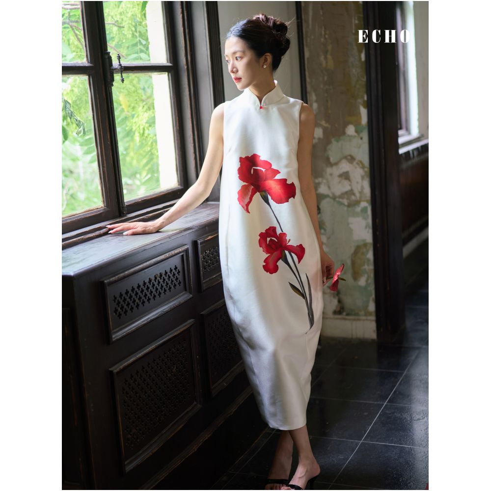 echo official New Chinese style cheongsam Willow Leaf Vase for brides maternity photos engagement and wedding toast dress image 1