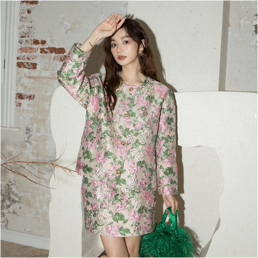 ASAYA6843 – Sakura Bloom Jacquard Set 🌸🍃