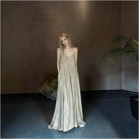 ASAYA6831 – Luna Backless Linen Maxi Dress ✨🤍