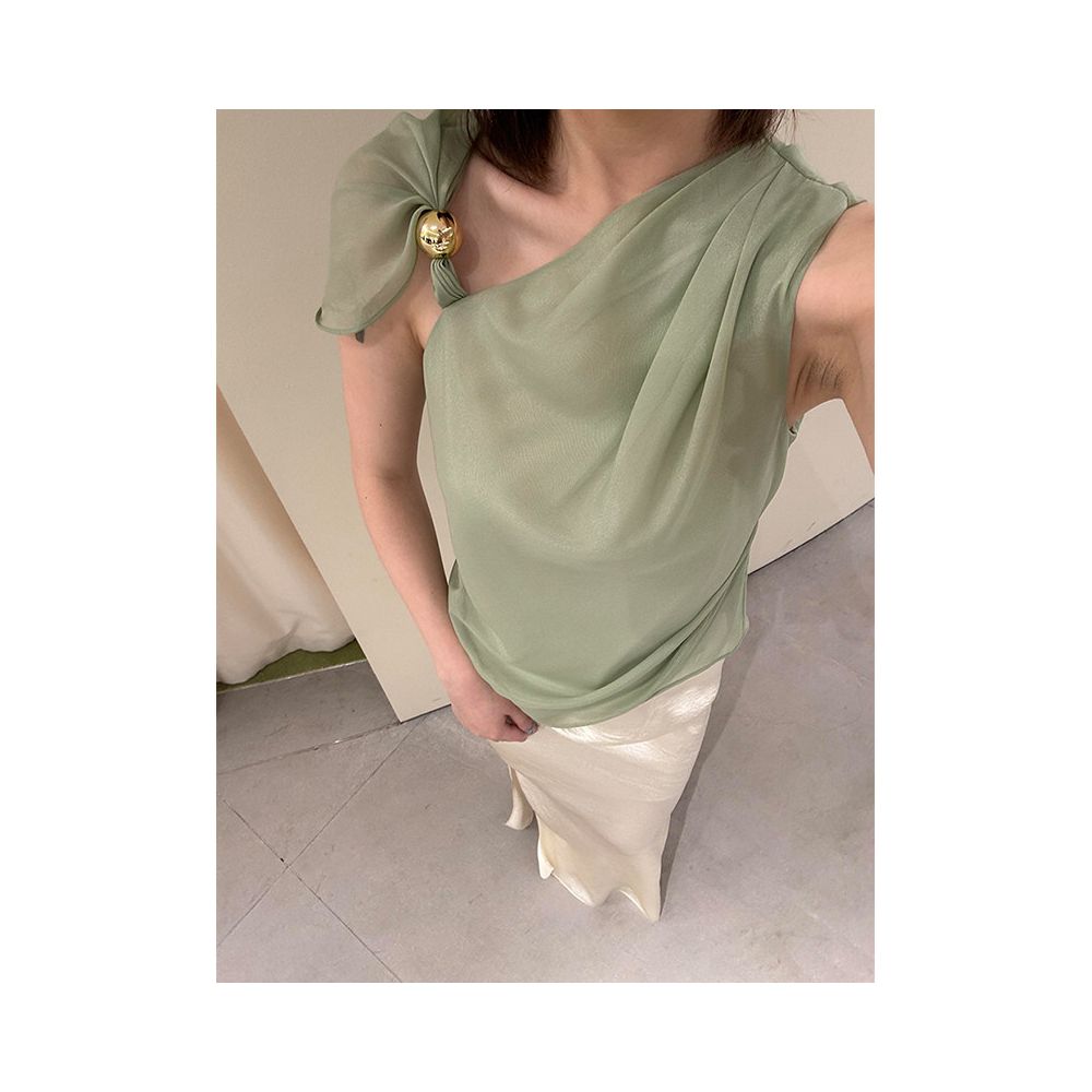ASAYA6865 – Sage Whisper Drape Top 🌿✨💚