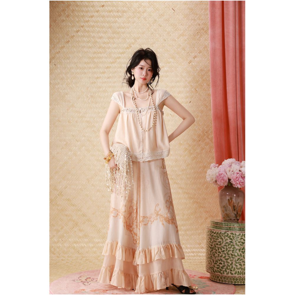 ASAYA6906 – Blush Rococo Linen Set 🌸🕊️🎀